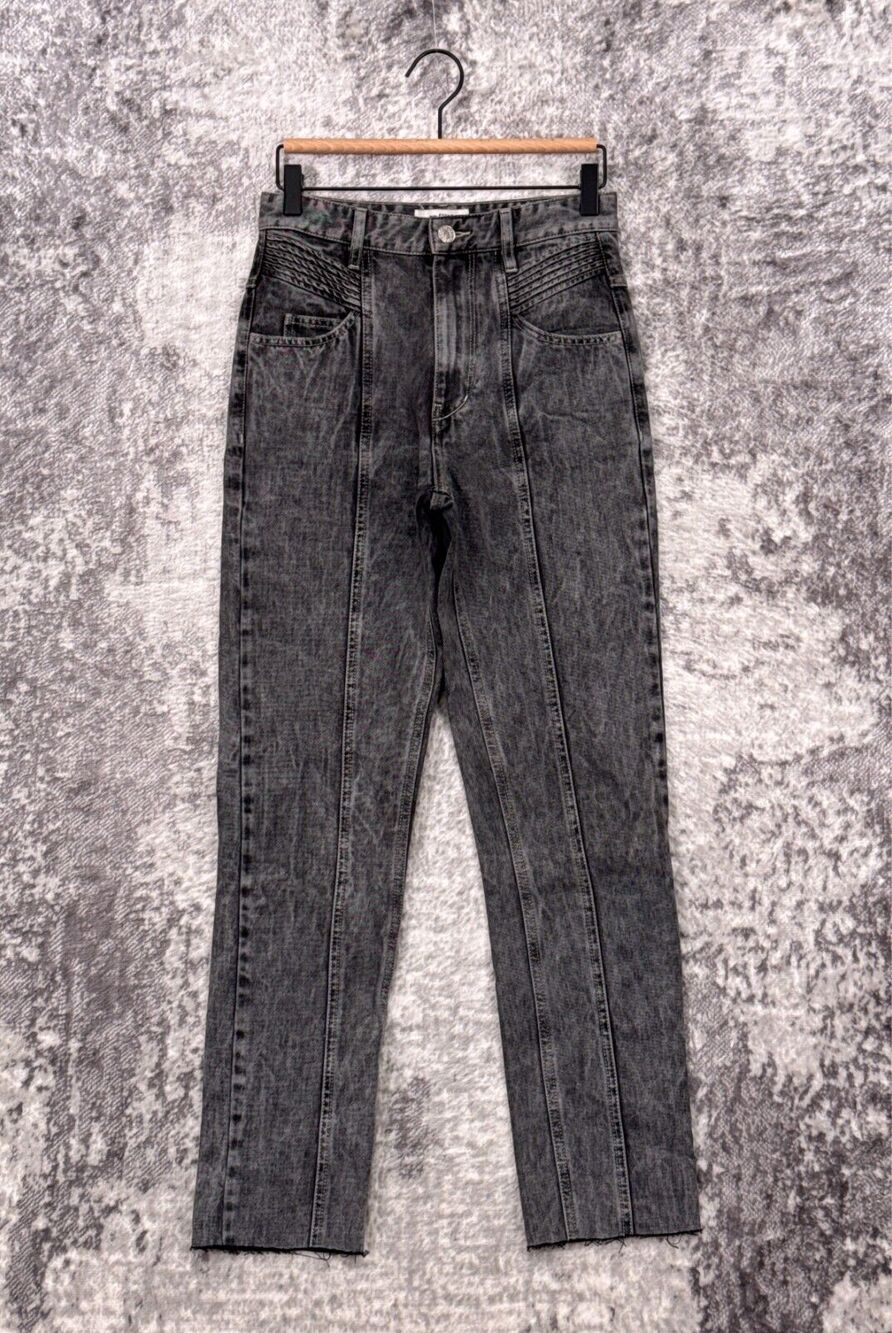 Isabel Marant Jeans 36 Womens High Rise Slim Acid Wash Retro Rodeo Western Denim